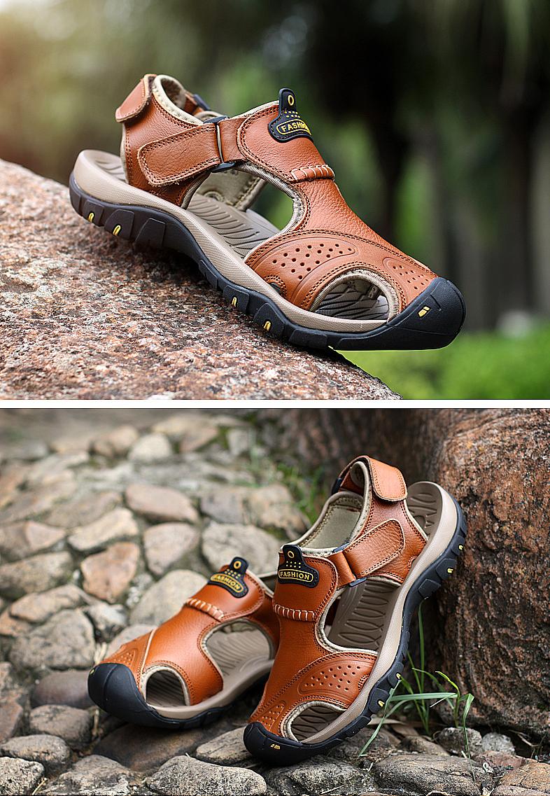 [⏰Nové plážové topánky sú dnes za polovičnú cenu po obmedzenú dobu!] Vyrobené z vysoko kvalitnej hovädzej kože, pohodlné a priedušné, zmierňujú únavu nôh. Najlepšie topánky na leto