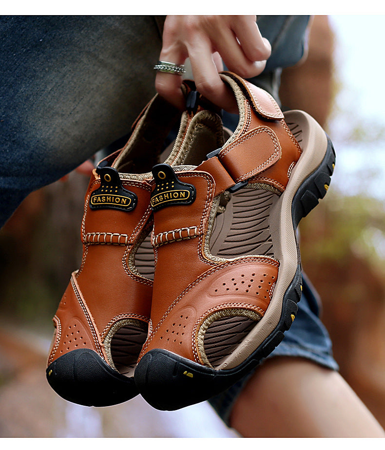 [⏰Nové plážové topánky sú dnes za polovičnú cenu po obmedzenú dobu!] Vyrobené z vysoko kvalitnej hovädzej kože, pohodlné a priedušné, zmierňujú únavu nôh. Najlepšie topánky na leto