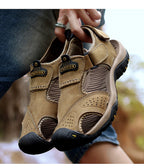 [⏰Nové plážové topánky sú dnes za polovičnú cenu po obmedzenú dobu!] Vyrobené z vysoko kvalitnej hovädzej kože, pohodlné a priedušné, zmierňujú únavu nôh. Najlepšie topánky na leto