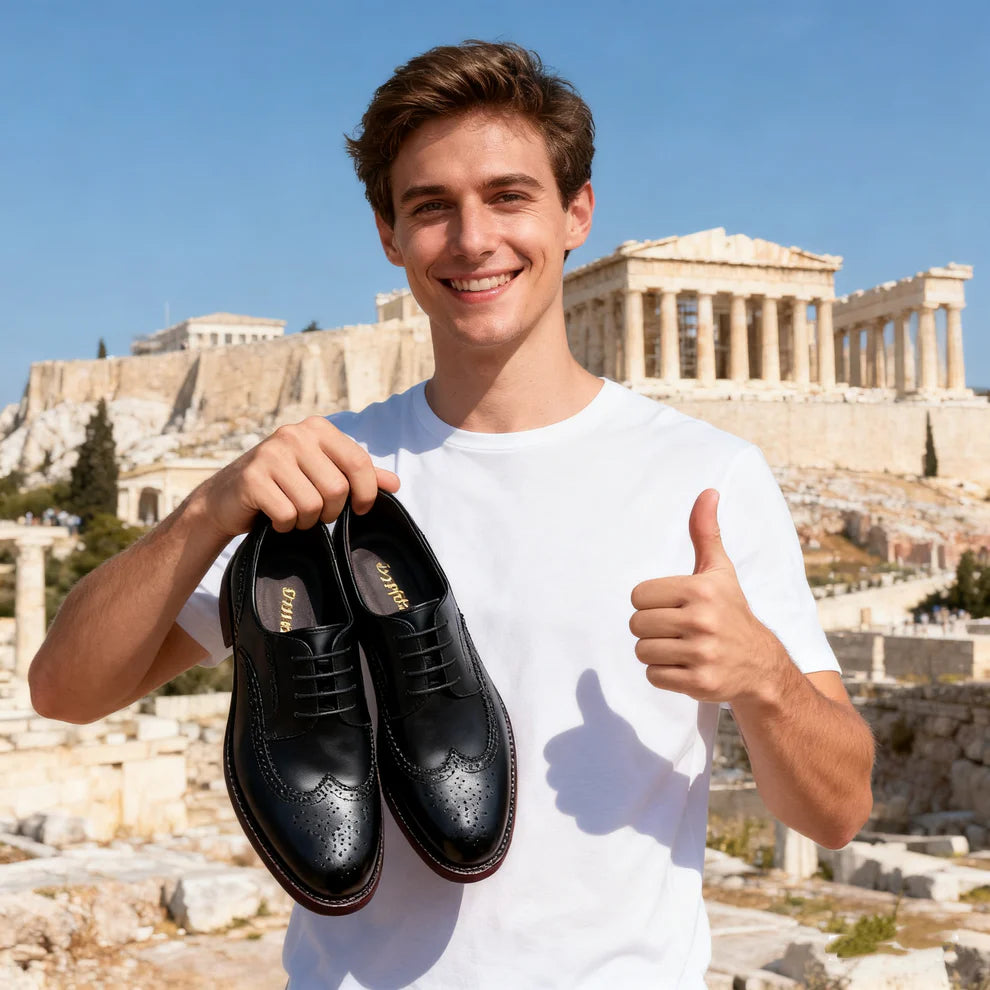 ⏰Σήμερα 50% έκπτωση✅Δερμάτινα παπούτσια υψηλής ποιότητας - Ανακουφίζουν από τον πόνο στις αρθρώσεις 👞 Άνετο περπάτημα