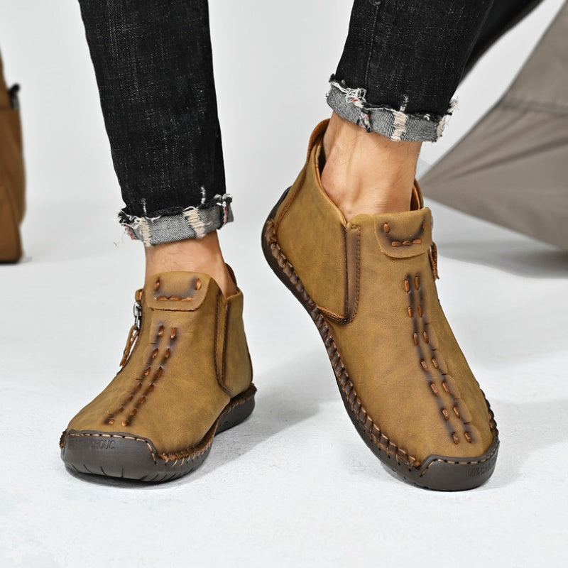 [🎁Σήμερα 50% έκπτωση] Εργονομικά σχεδιασμένες μπότες - δέρμα υψηλής ποιότητας + ραμμένες στο χέρι + slip-on 👞