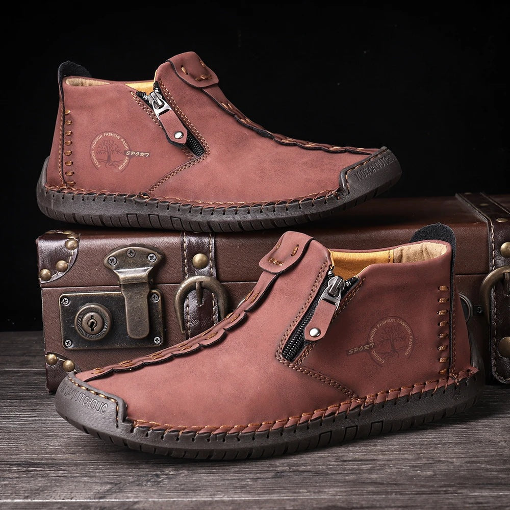 [🎁Σήμερα 50% έκπτωση] Εργονομικά σχεδιασμένες μπότες - δέρμα υψηλής ποιότητας + ραμμένες στο χέρι + slip-on 👞